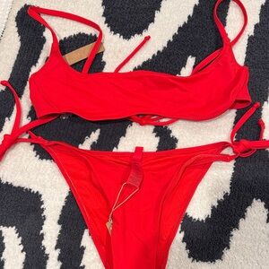 SKIMS NWT Red Women's Bikini Set